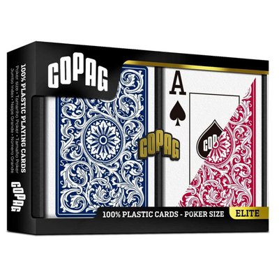Набір пластикових гральних карт COPAG 1546 Elite (червона/синя сорочка) CRD-0013082 фото