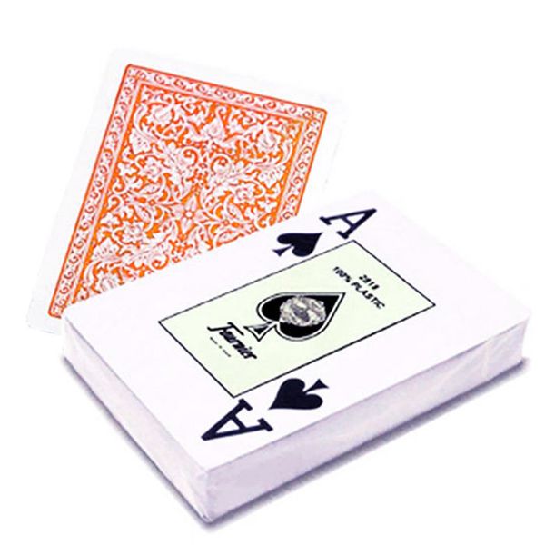Пластиковые игральные карты Fournier (оранжевая рубашка) CRD-0011384 фото